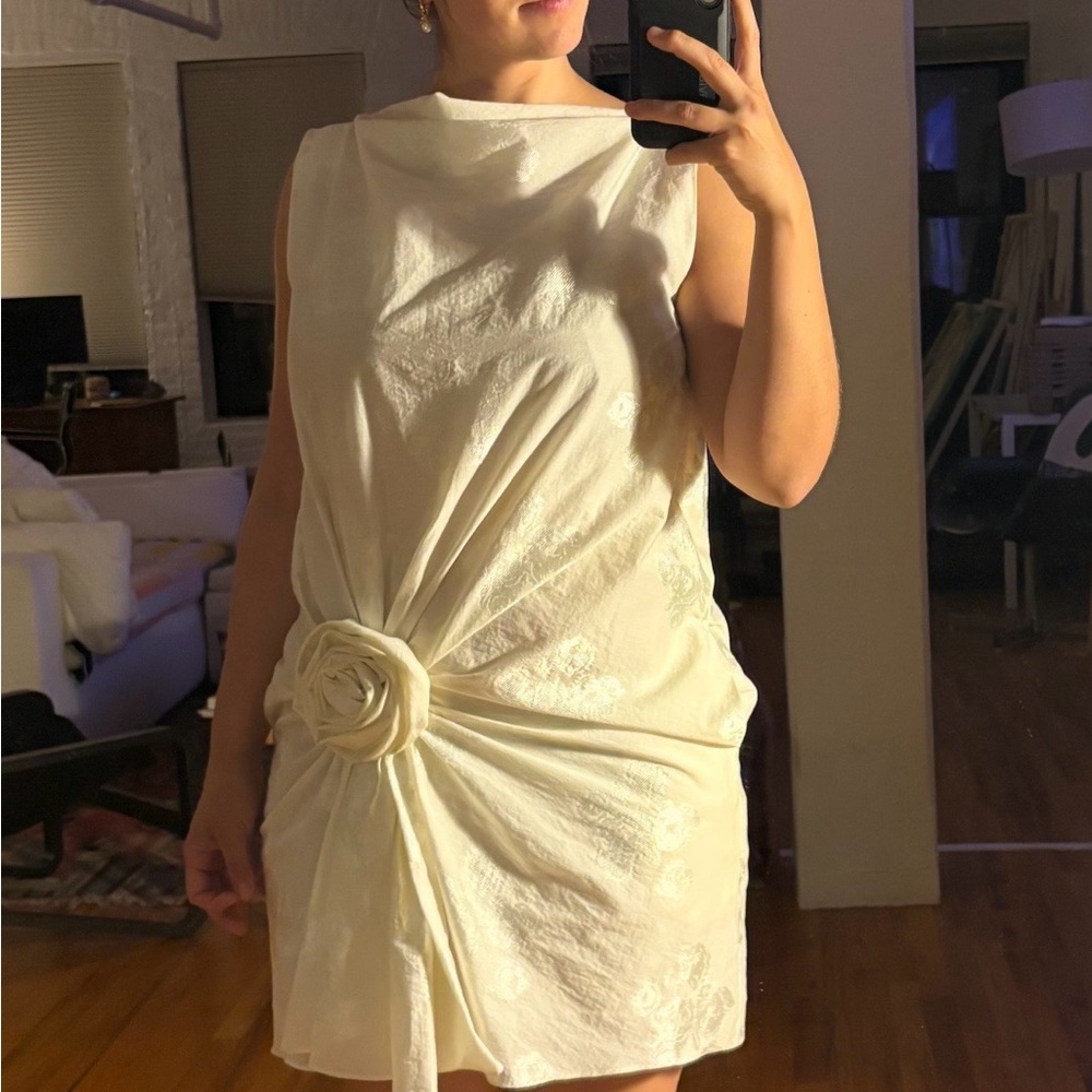 Moschino Cream Floral Mini Dress